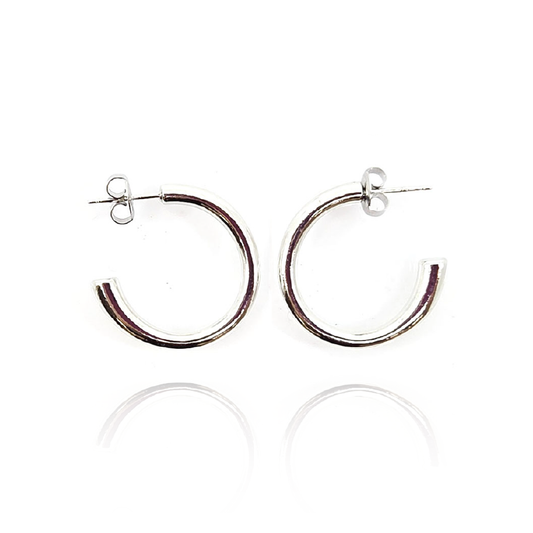 Graduating Hoop Earrings-Silver