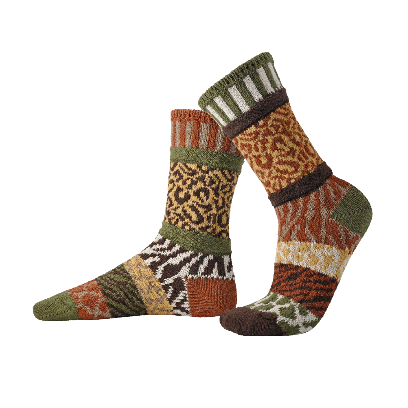 Mismatched Crew Socks-Savanna