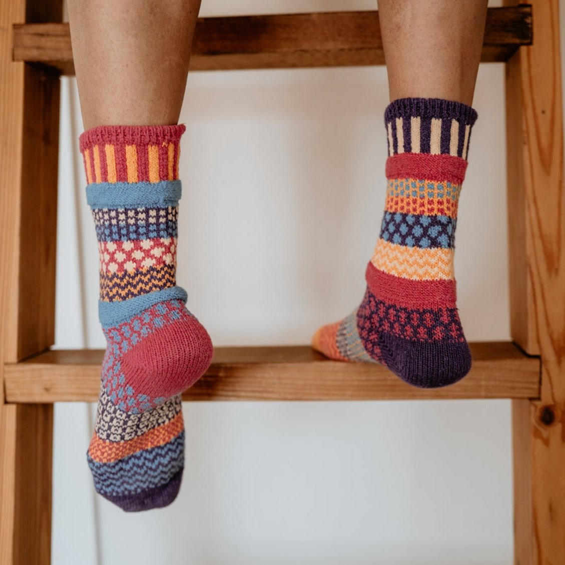 Mismatched Crew Socks-Sunny