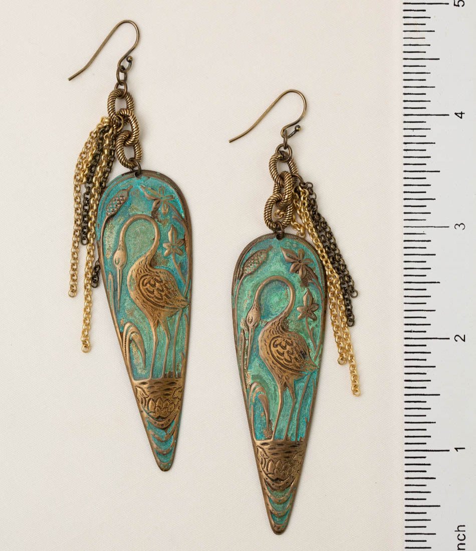 Wildflower Heron Earrings