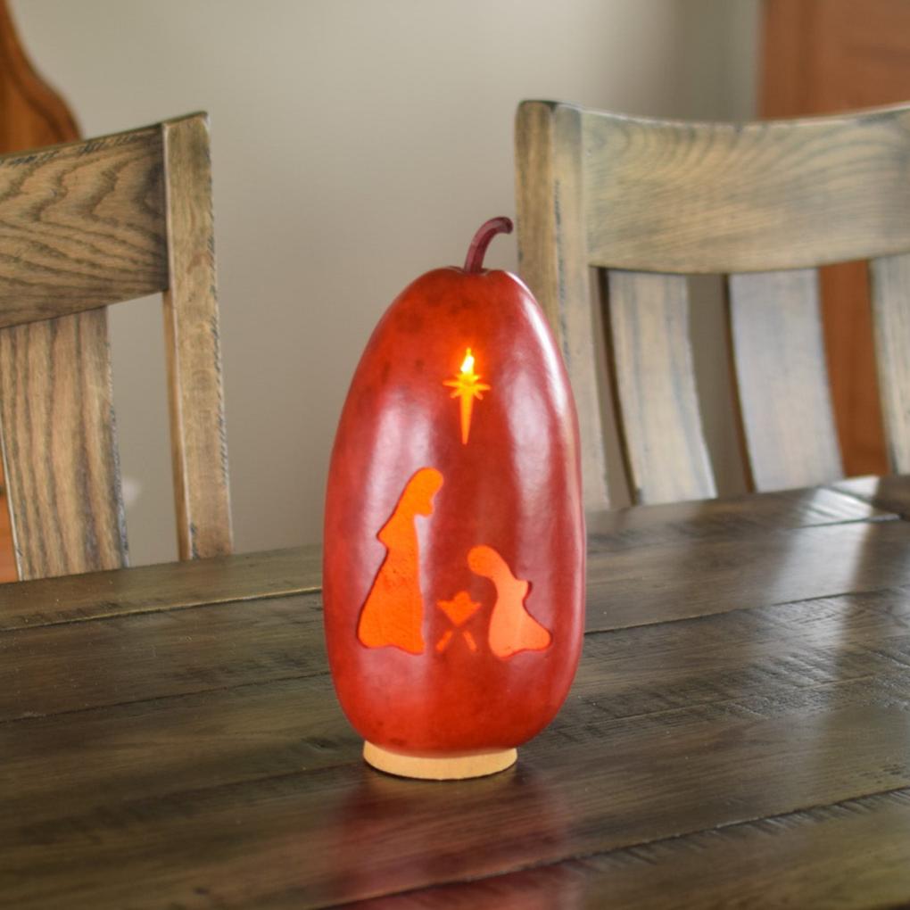 Nativity Scene Gourd Lamp