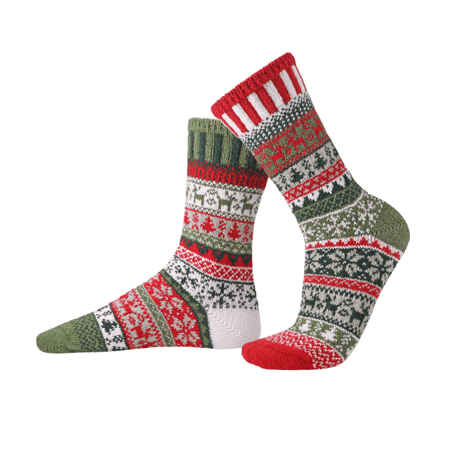 Mismatched Crew Socks-Yuletide