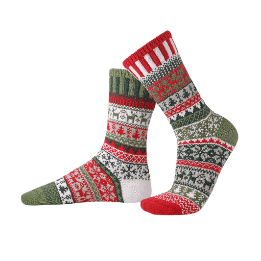 Mismatched Crew Socks-Yuletide