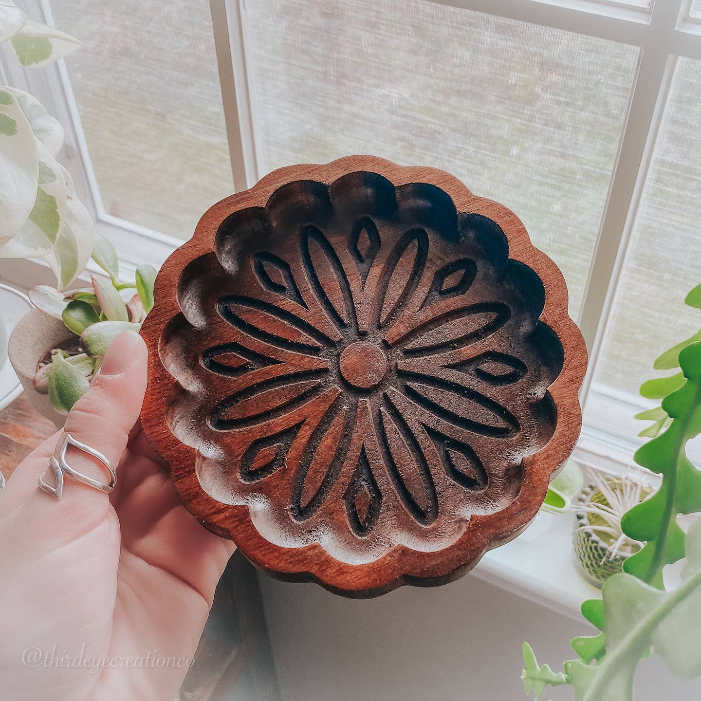 Flower Wood Catchall Tray