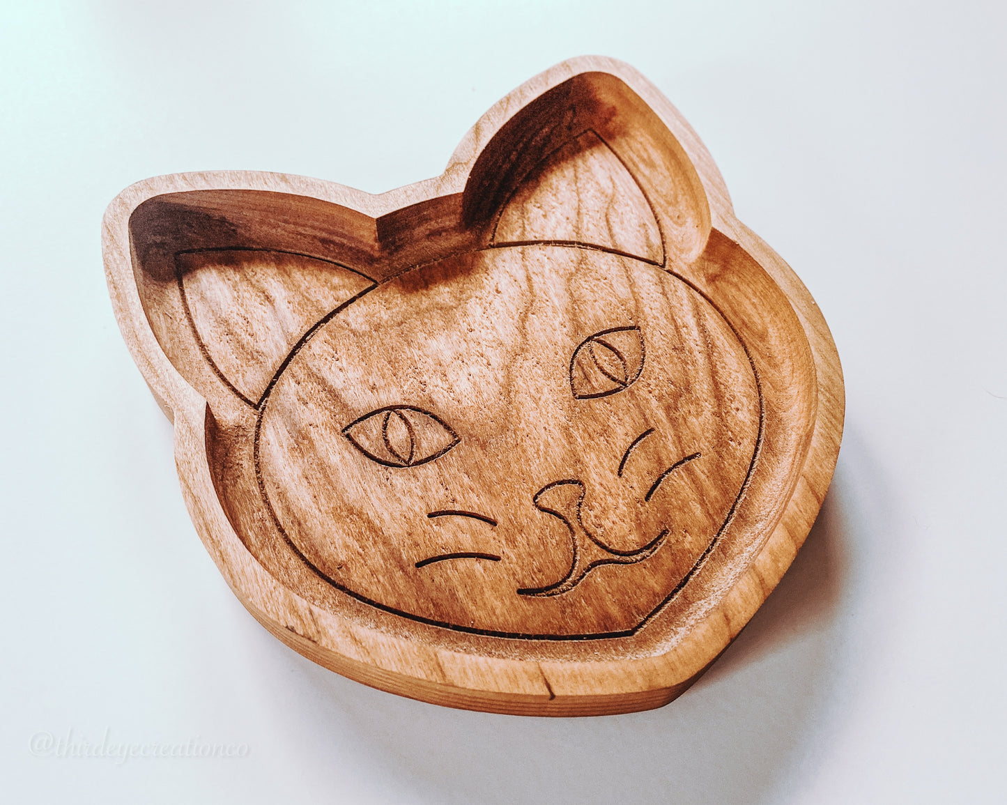 Cat Wood Catchall Tray
