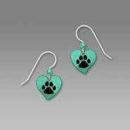 Paw Print Heart Earrings