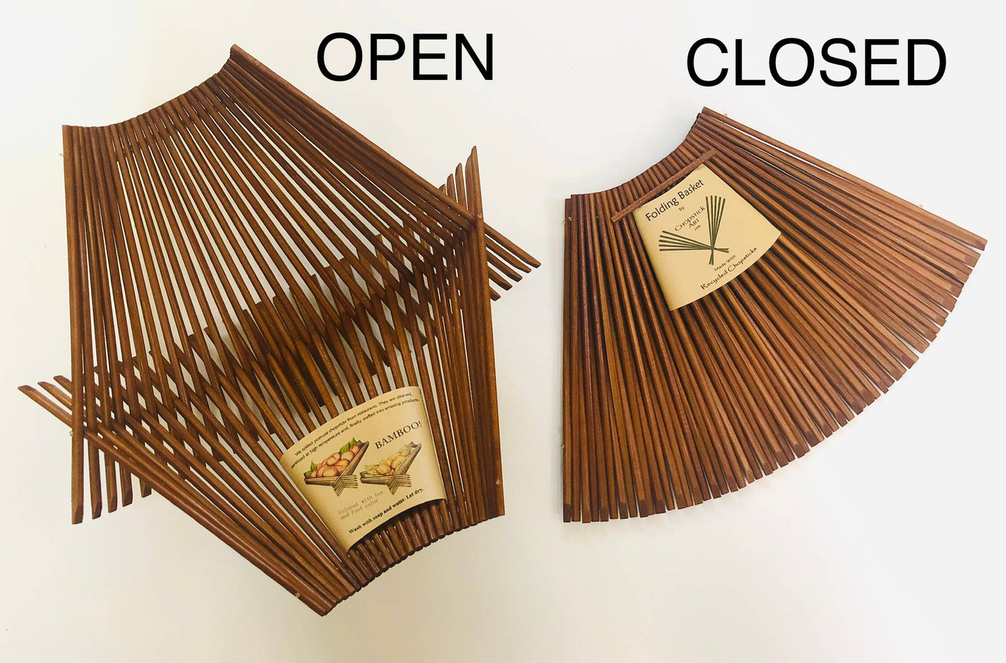 Folding Chopstick Basket-Large Natural/Seafoam