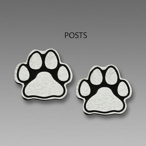 Paw Print Post Earrings