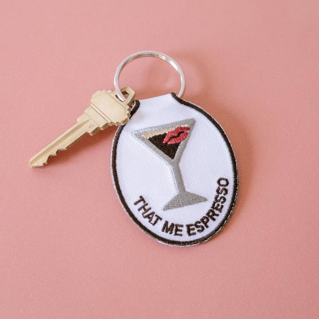 Espresso Embroidered Keychain