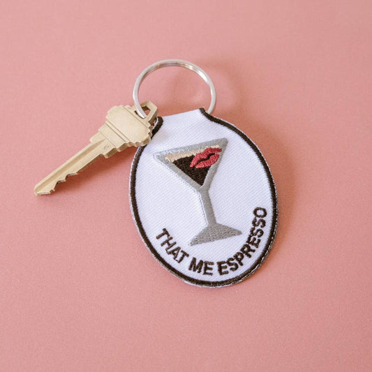 Espresso Embroidered Keychain