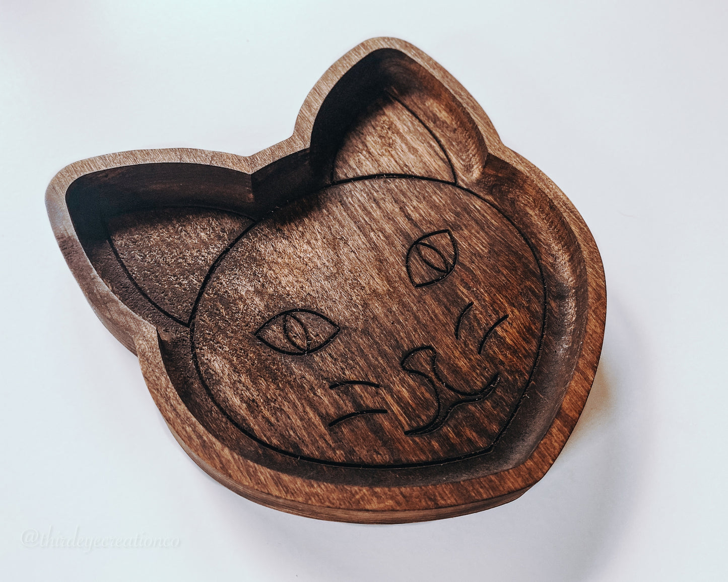 Cat Wood Catchall Tray