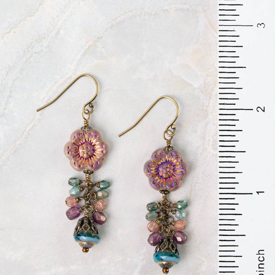 Mauve Flower Earrings