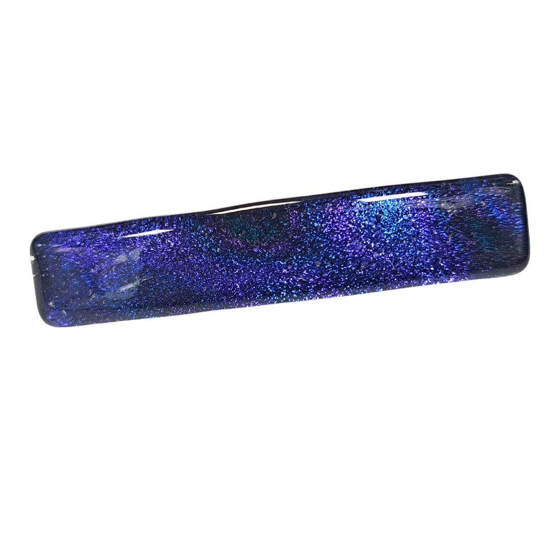 Dichroic Glass Tie Dye Barrette-Small