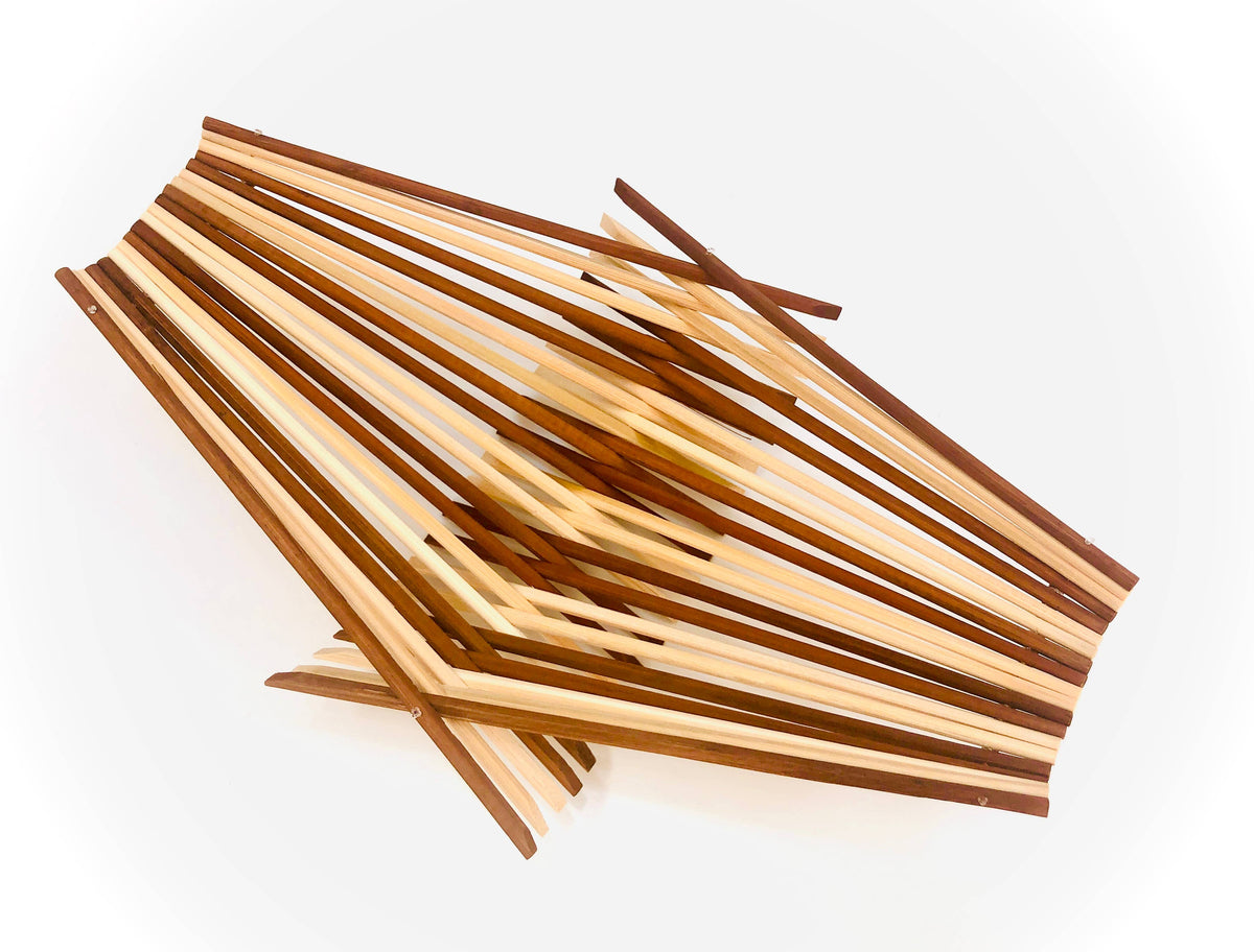 Folding Chopstick Basket-Small Natural/Dark tea