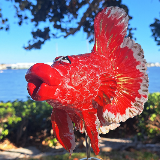 Betta Fish Sculpture, Md-Red