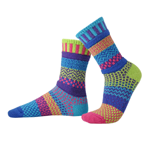 Mismatched Crew Socks-Bluebell