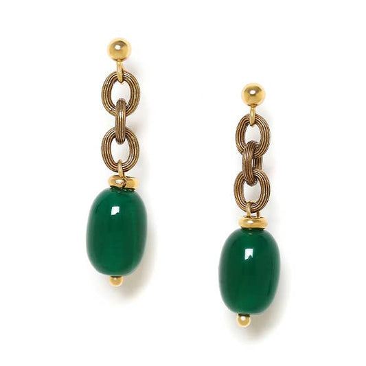 Agata Verde Chain Earrings