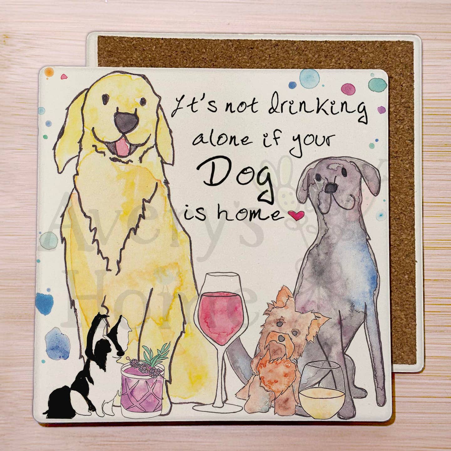 Coaster-Dogs with Wine