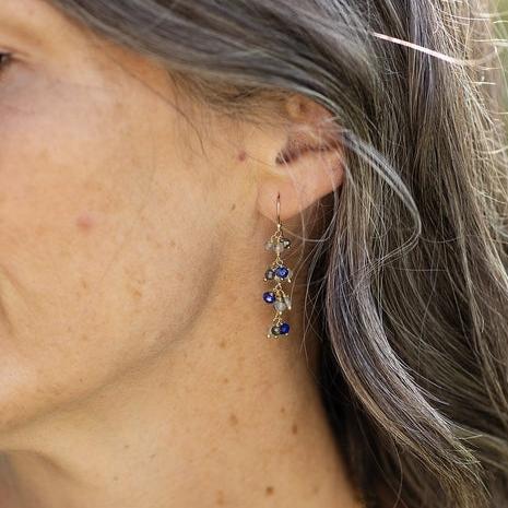 Blue Moon Cluster Earrings