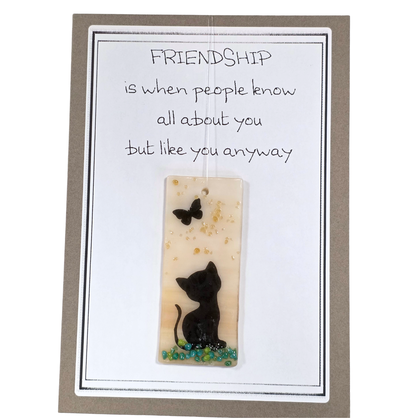 Suncatcher Card-Friendship/Cat