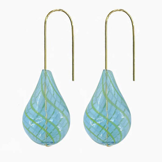 Air Bubbles Earrings-Blue Stripe