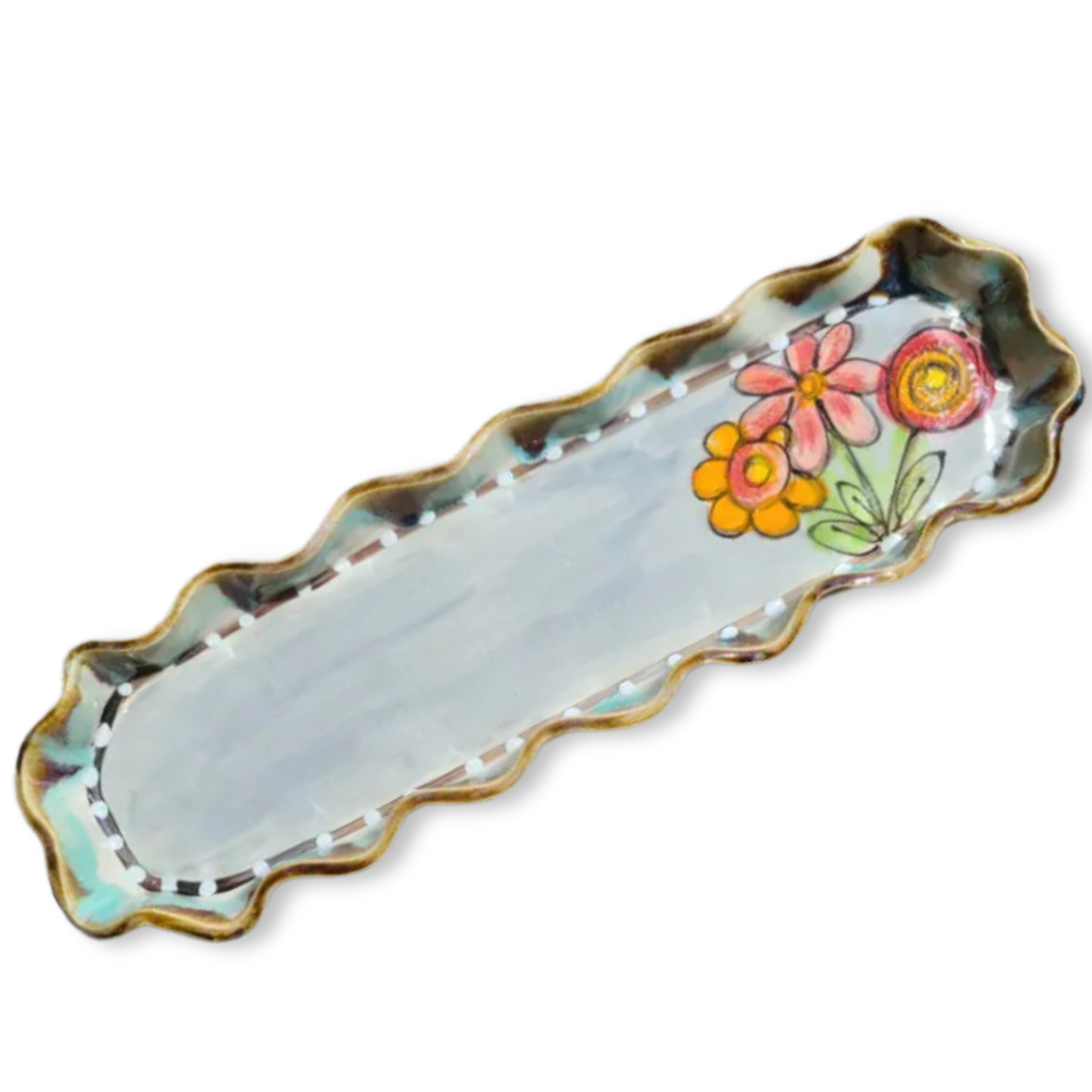 Oval Platter-Spring Flowers