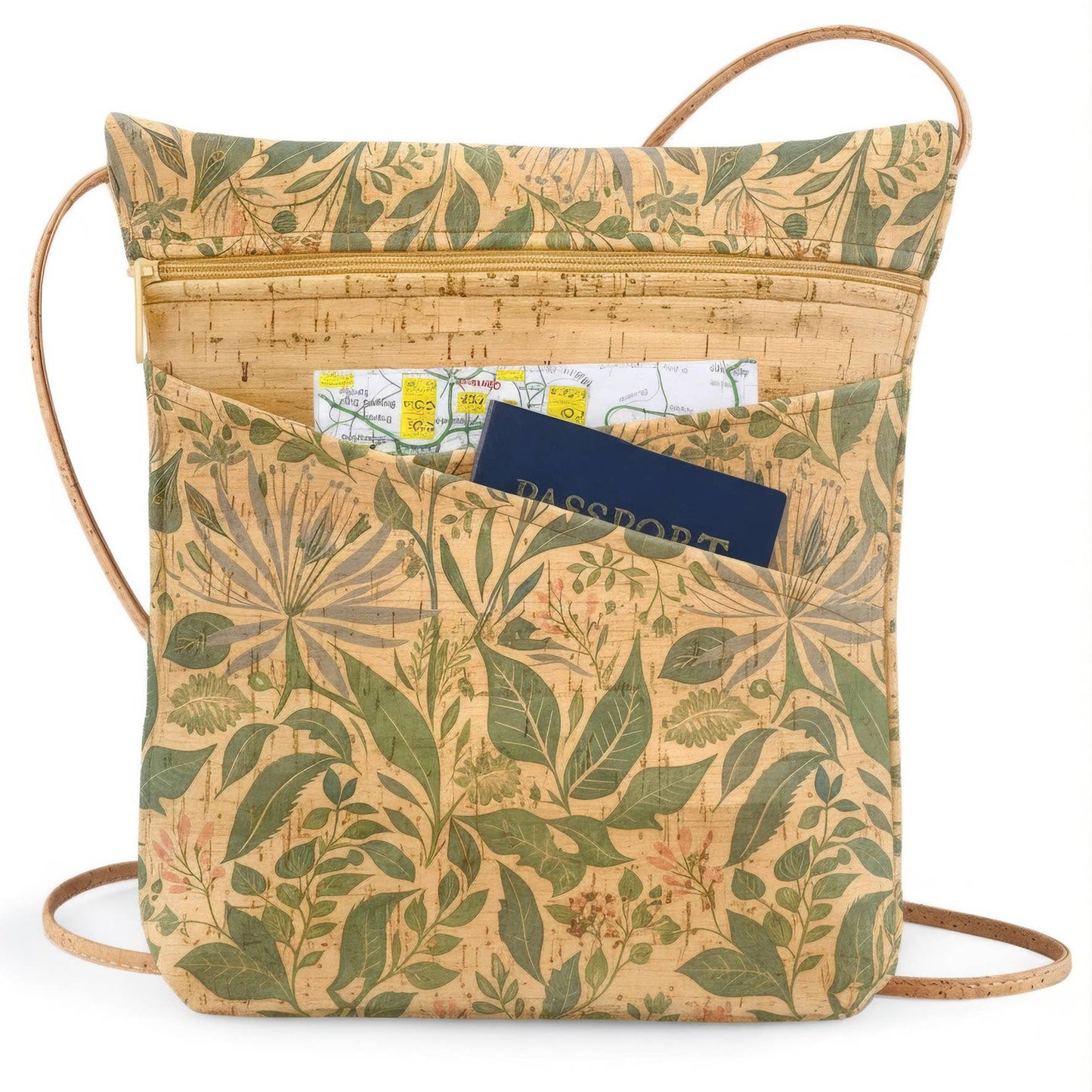 Cork Crisscross Pocket Crossbody Bag | Lush Botanicals