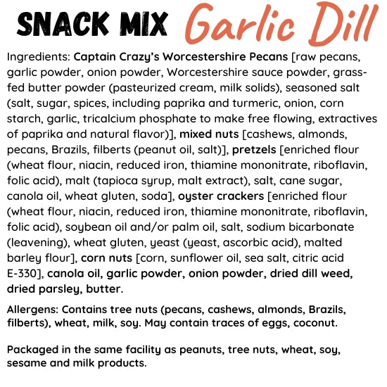 Garlic Dill Nutty Snack Mix