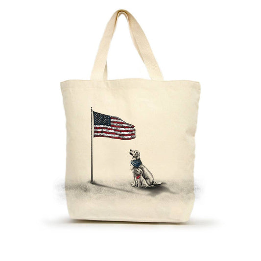 Dogs with Flag Tote