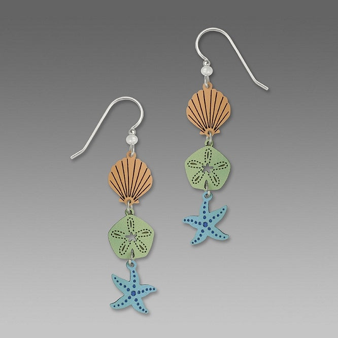 Starfish, Sand Dollar & Shell Earrings