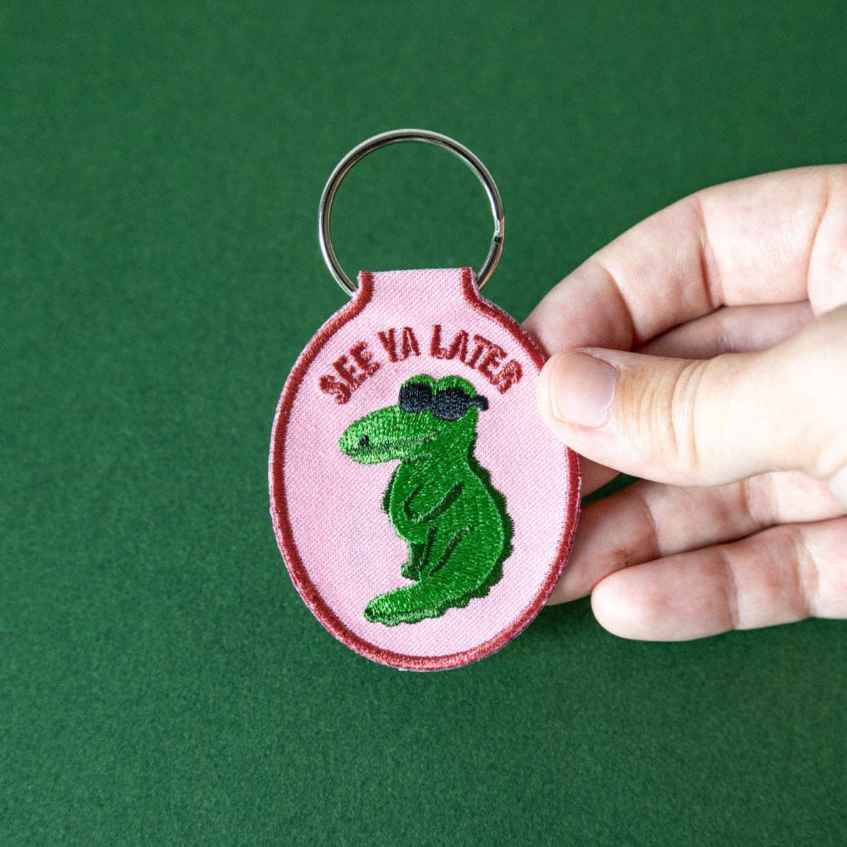 Later Gator Embroidered Keychain
