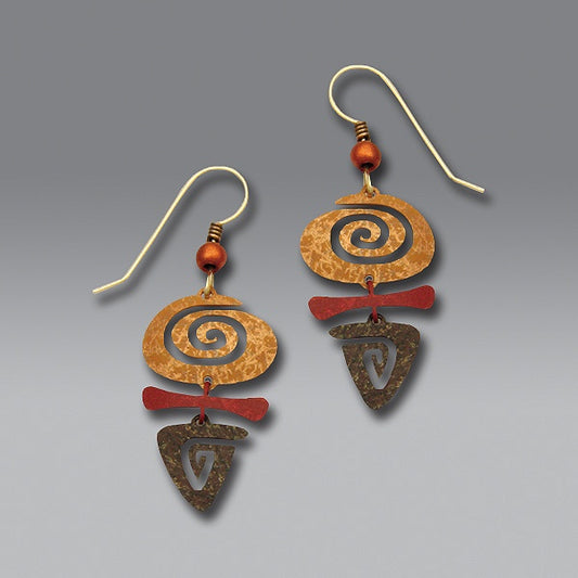 Copper & Brown Spiral Earrings