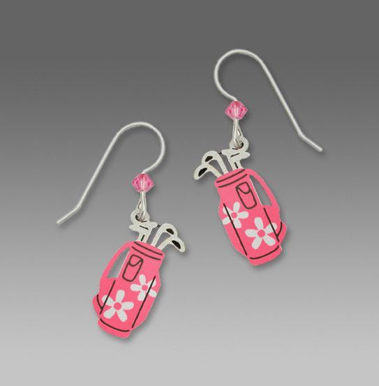 Golf Club & Pink Bag Earrings