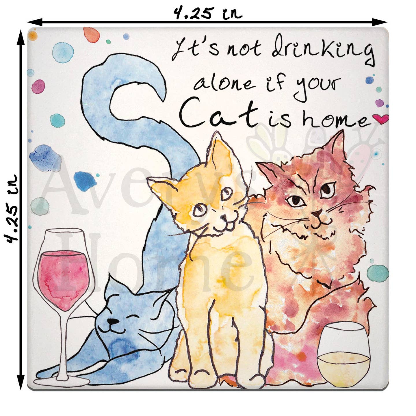 Coaster-Cats with Wine