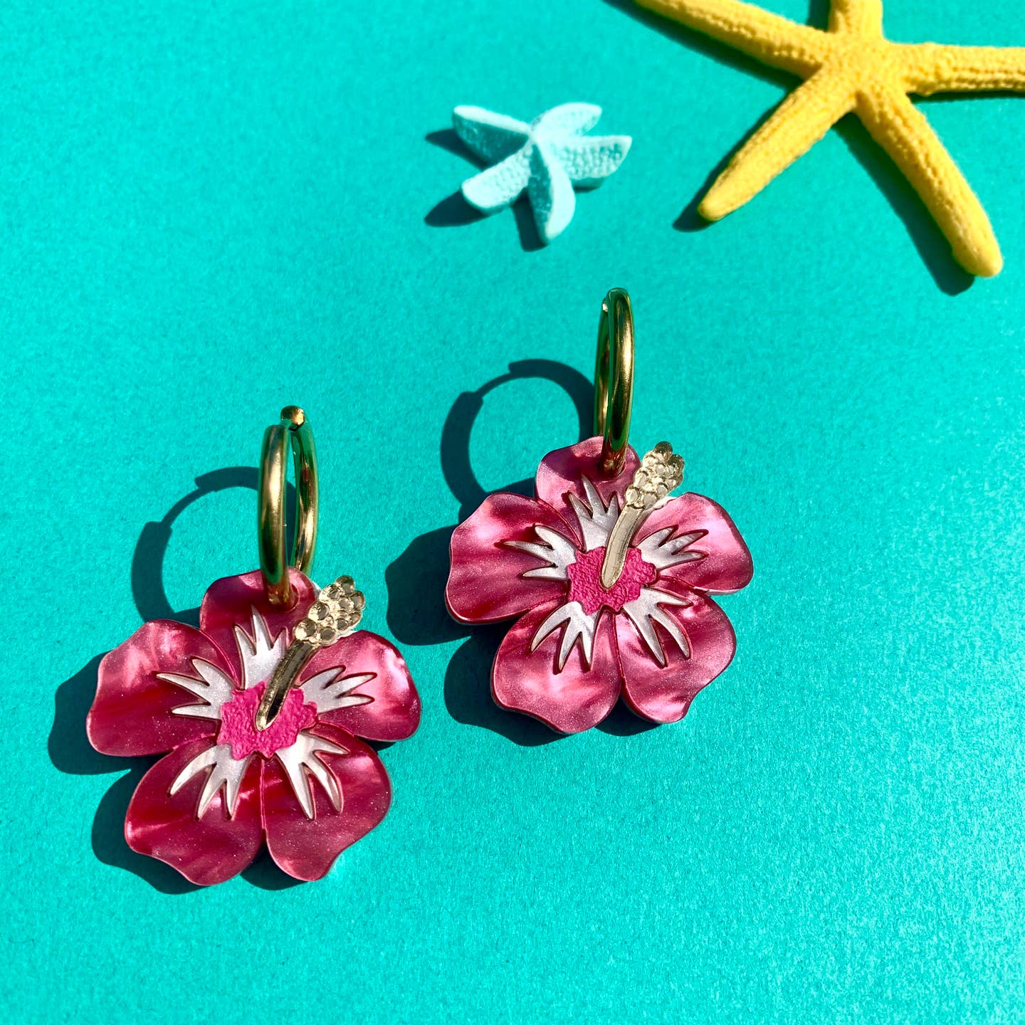 Hibiscus Flower Earrings