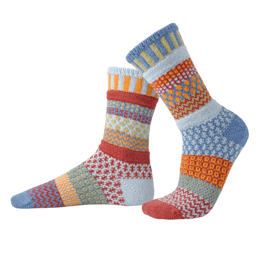 Mismatched Crew Socks-Fig