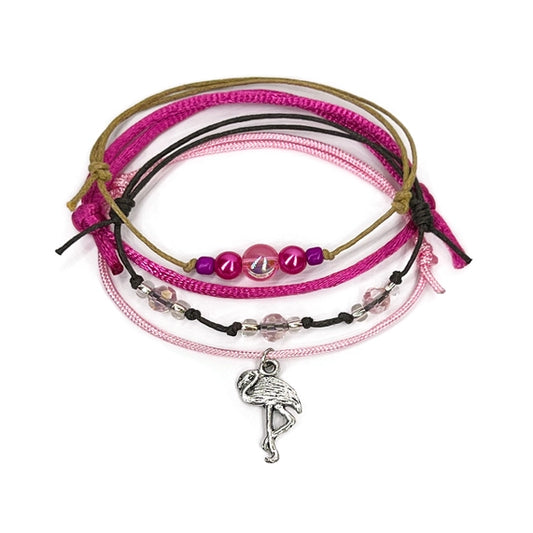 Charm Bracelet Set-Flamingo