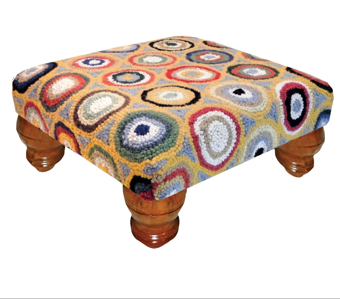 Blue Pennies Footstool