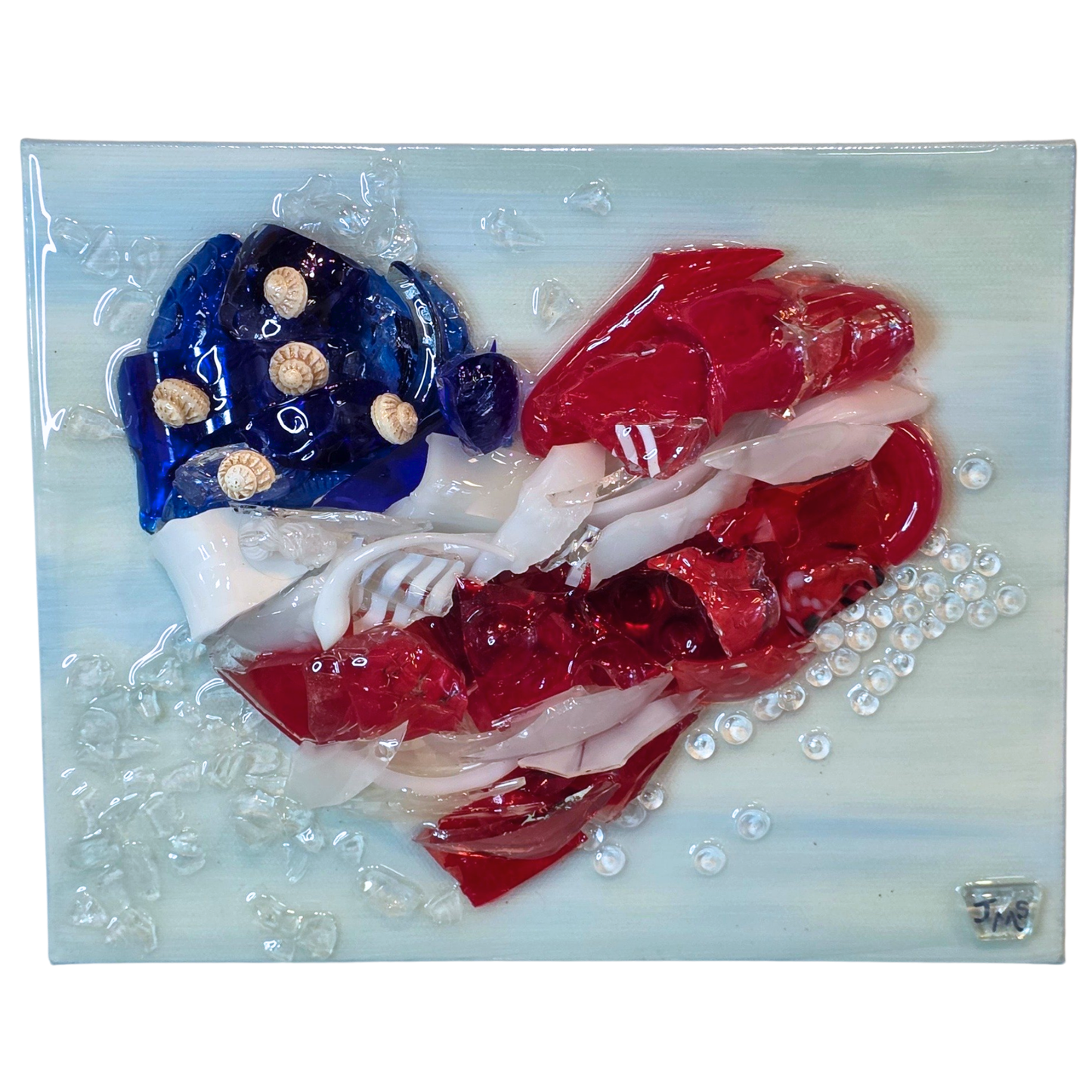 Shattered Glass Heart-RWB