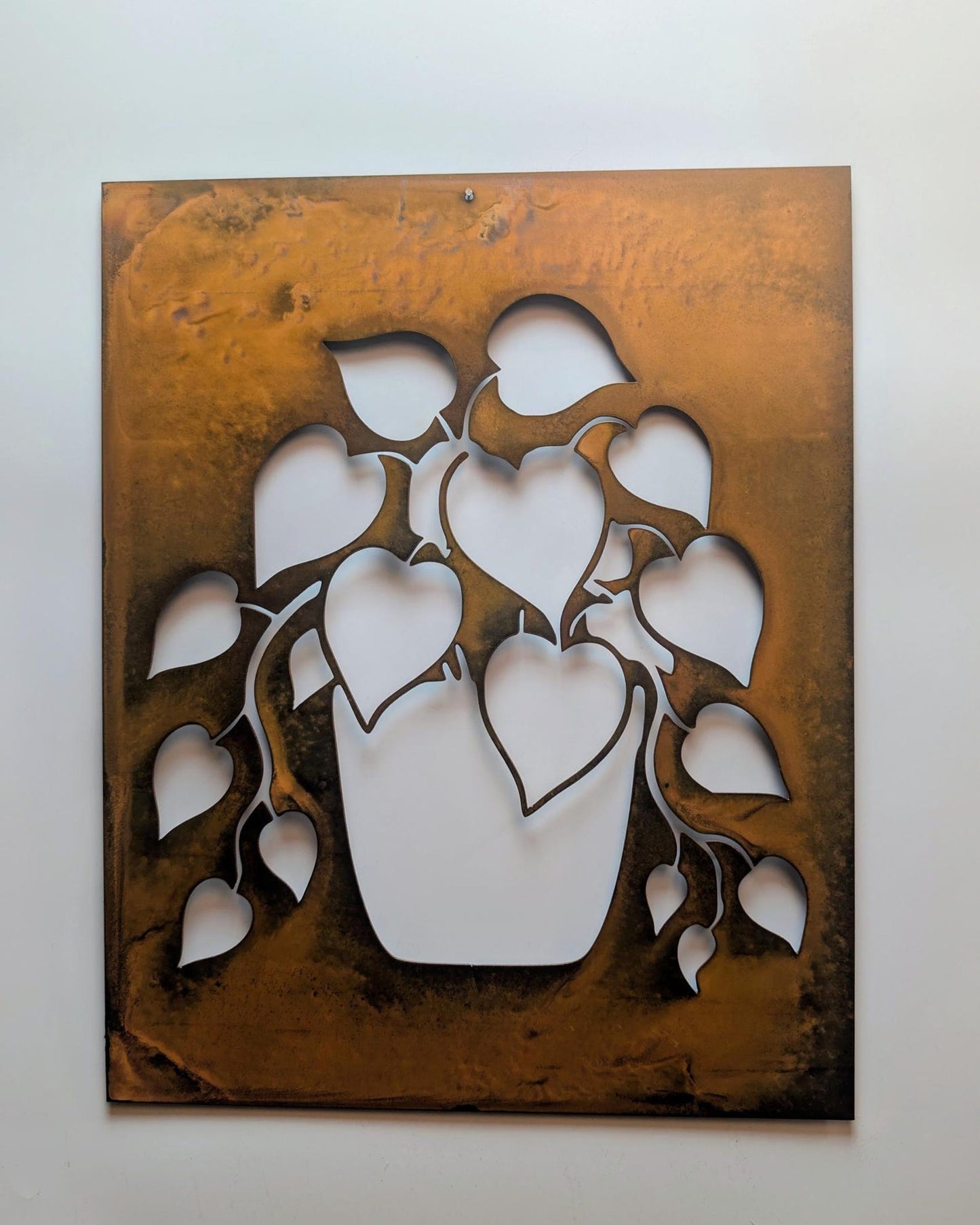 Modern Houseplant Metal Wall Art