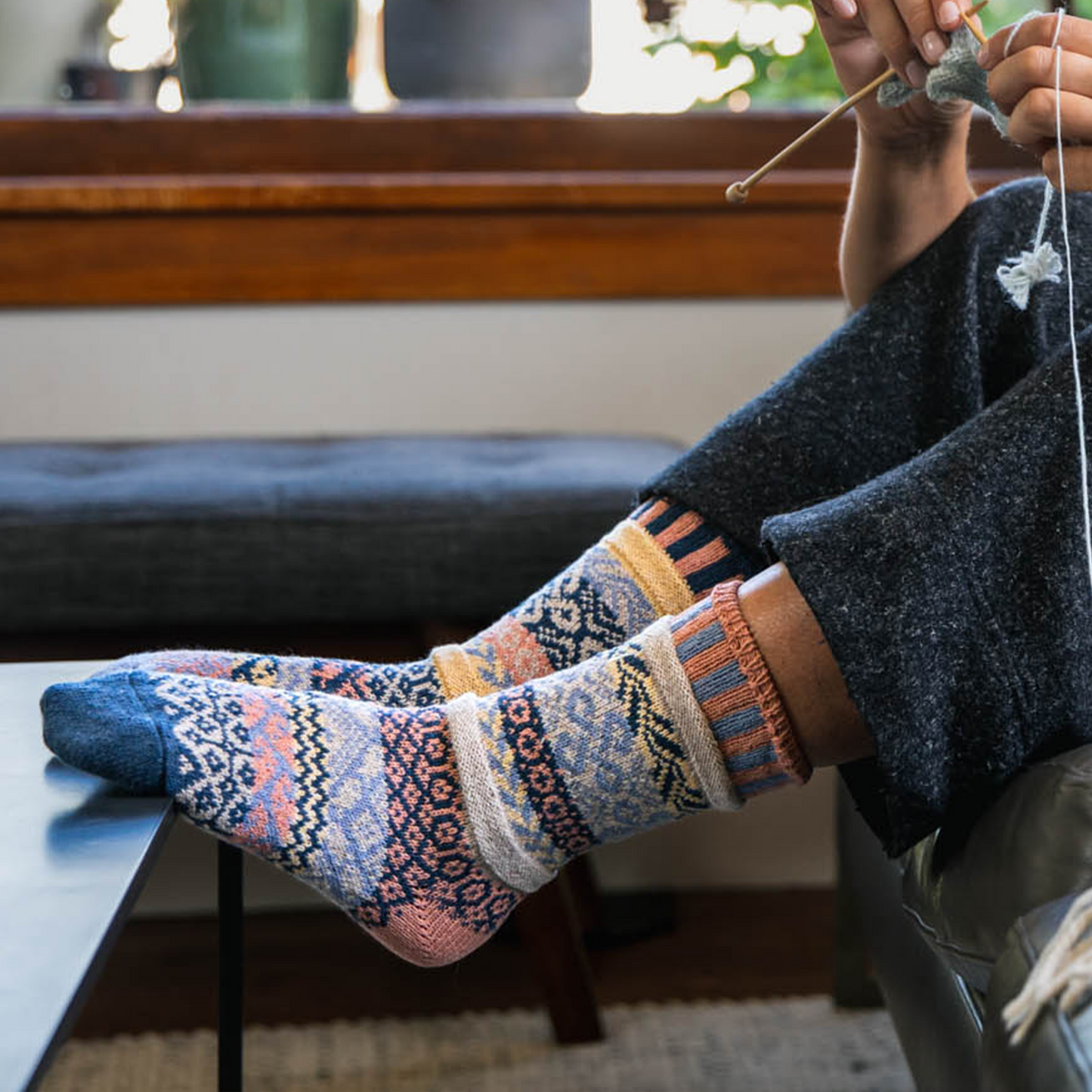 Mismatched Crew Socks-Mirage