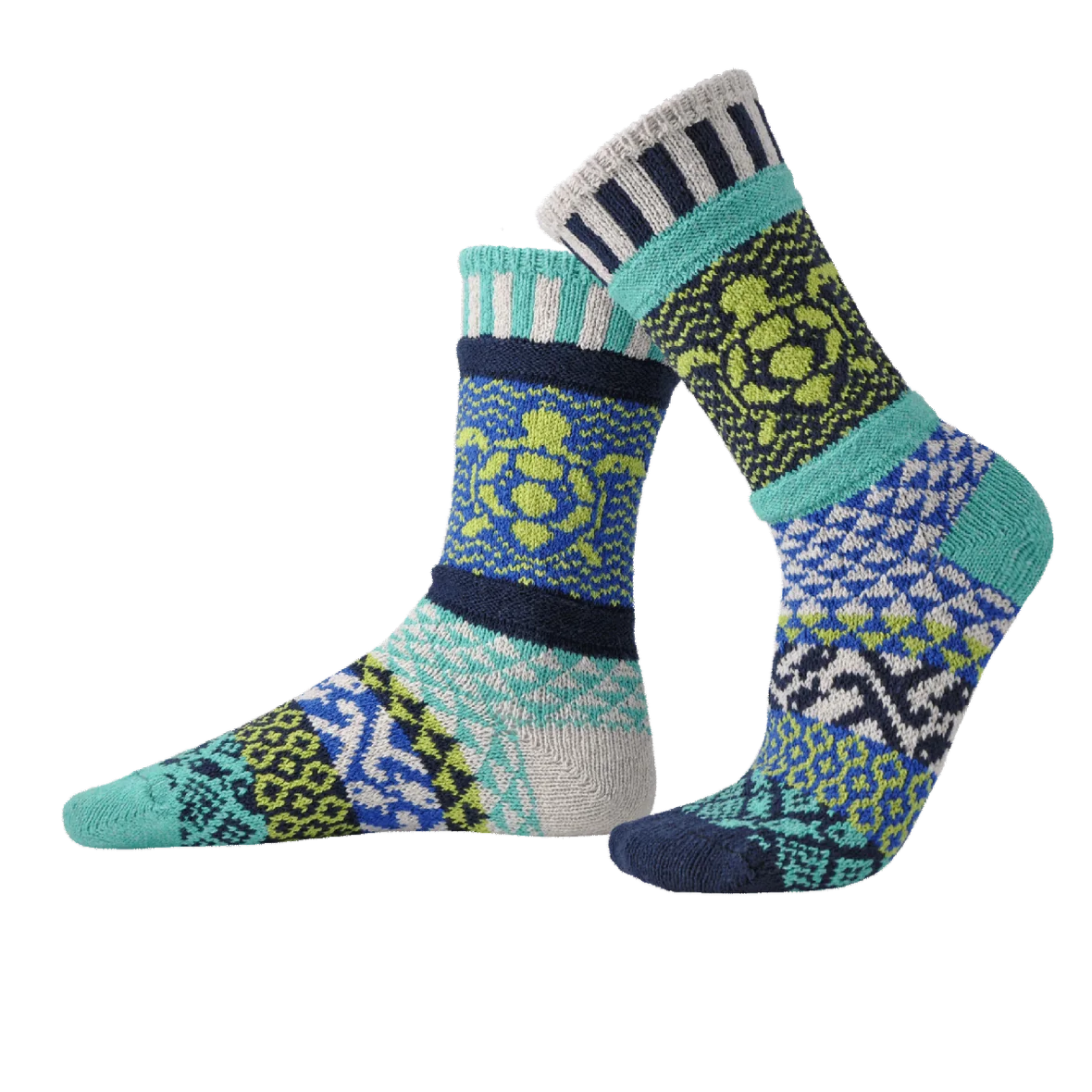 Mismatched Crew Socks-Ocean Turtle