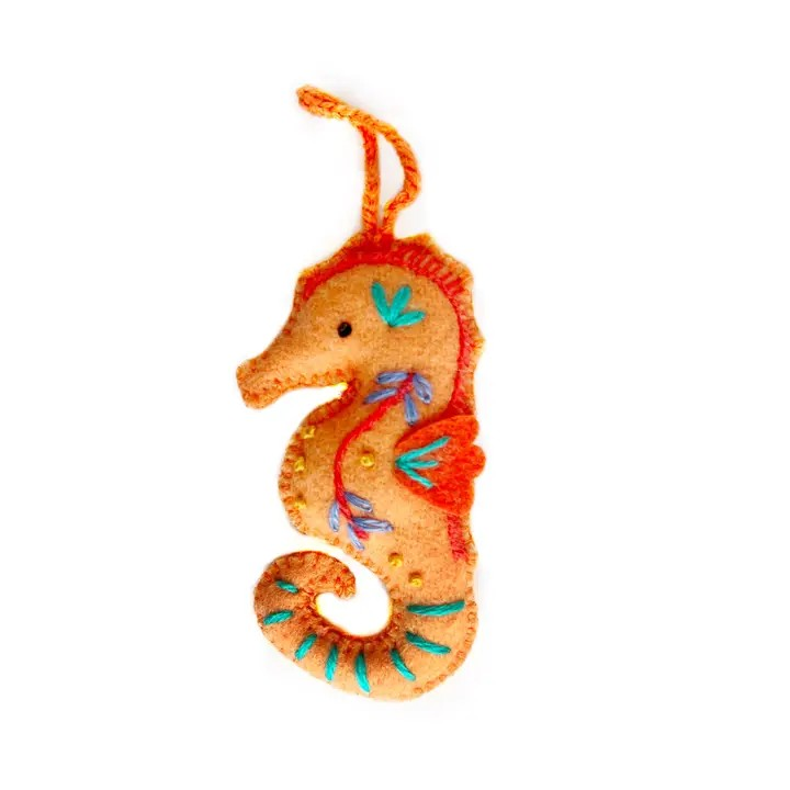 Wool Ornament-Seahorse