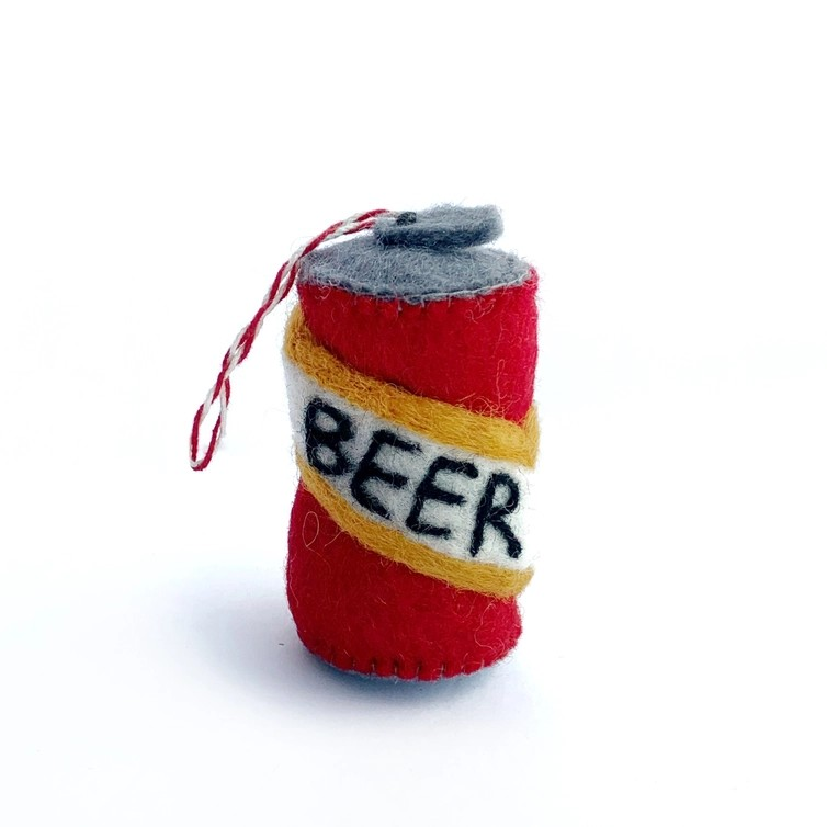 Wool Ornament-Beer Can – Random Acts Of Art