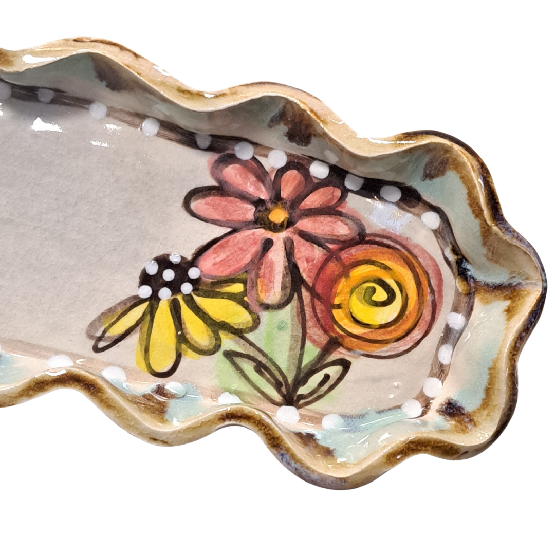 Oval Platter-Spring Flowers