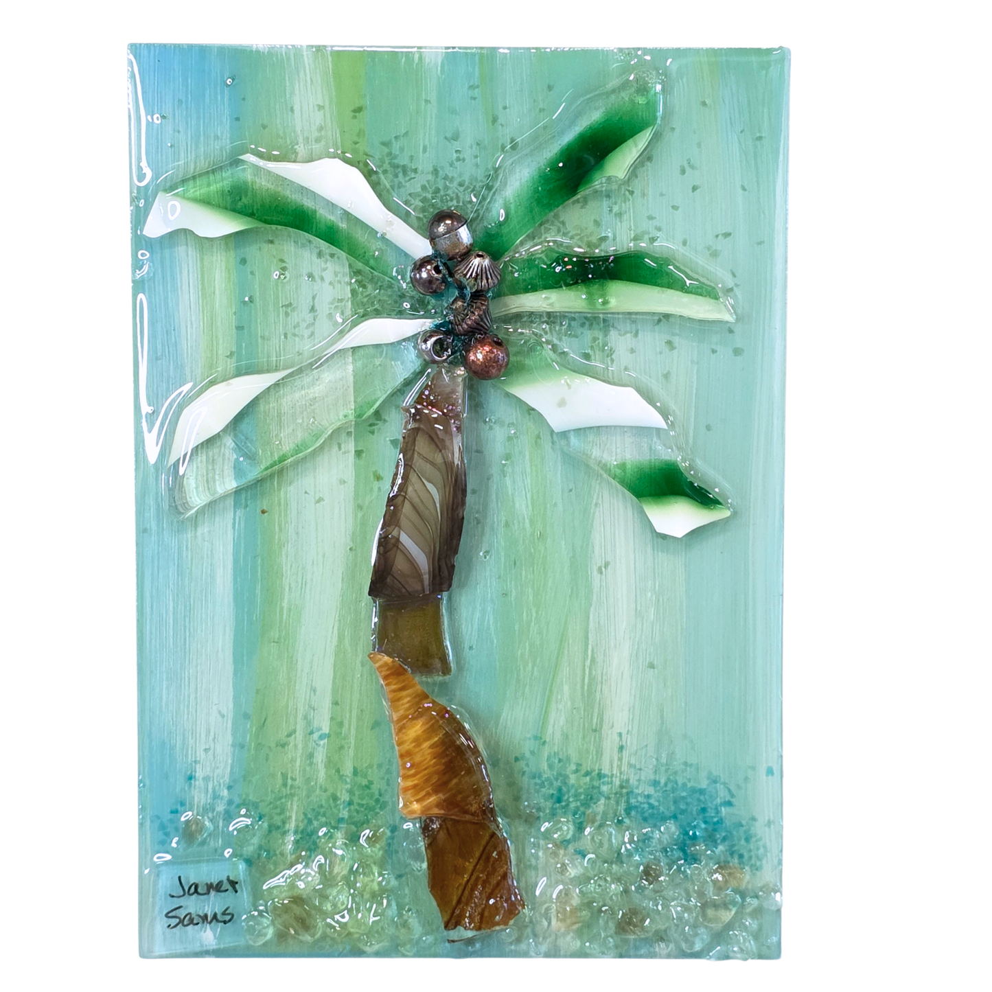 Shattered Glass Wall Art-Mini Palm Tree