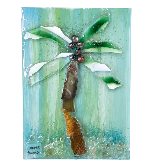 Shattered Glass Wall Art-Mini Palm Tree