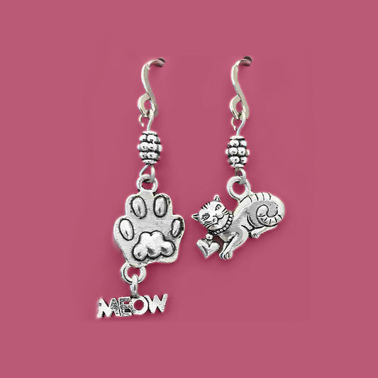 Cat & Paw Earrings