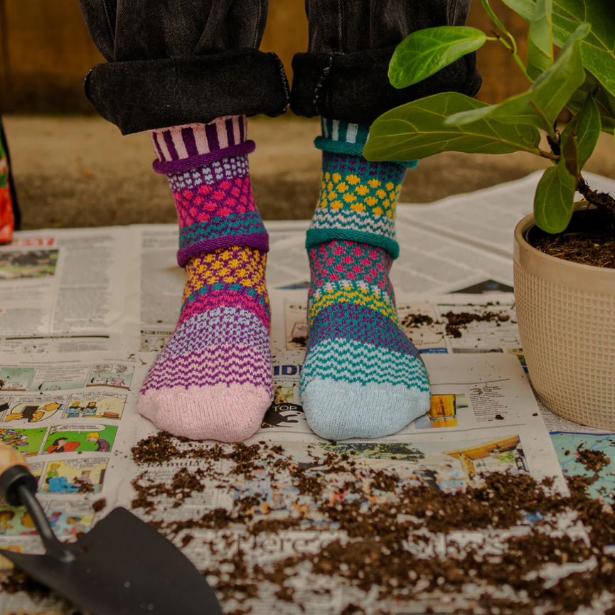 Mismatched Crew Socks-Petunia