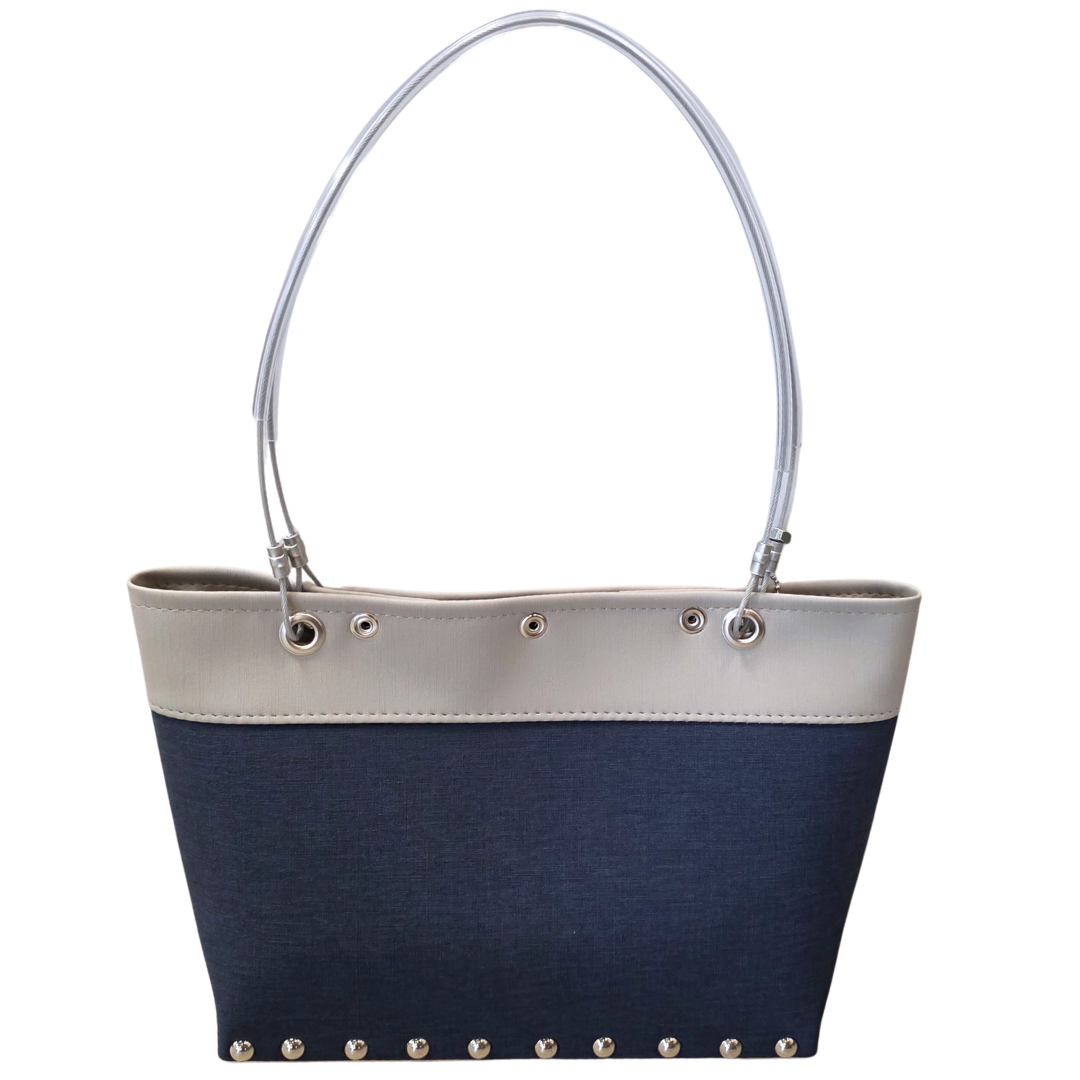 Runway Medium Purse-White Navy